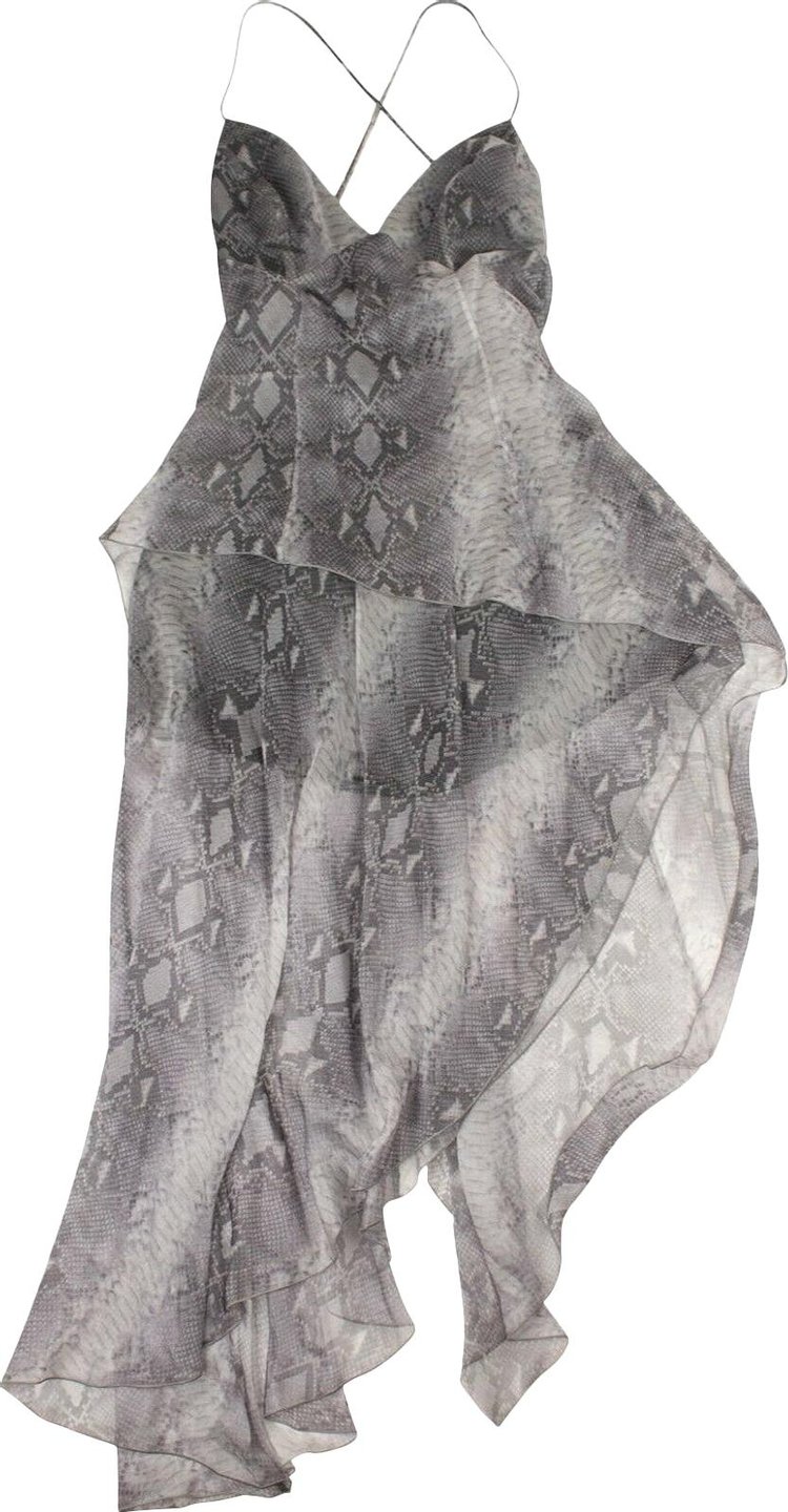Amiri Silk Snake Print Long Dress 'Natural'