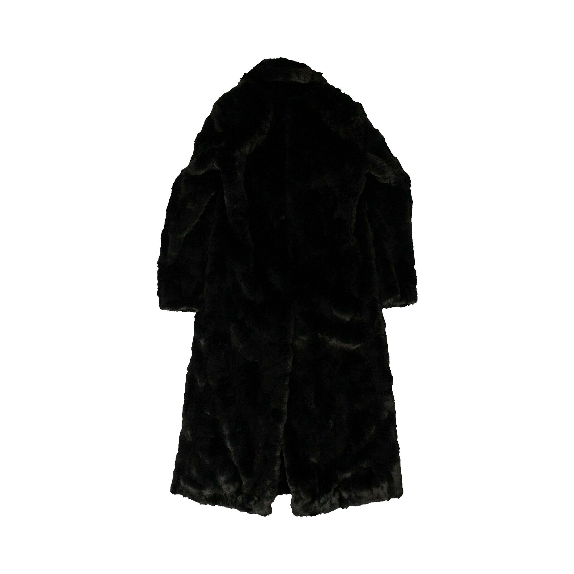 AMIRI ブラックフェイクファーコート サイズ38 Buy Amiri Full Length Faux Fur Coat 'Black' - W9W04200FFBLK