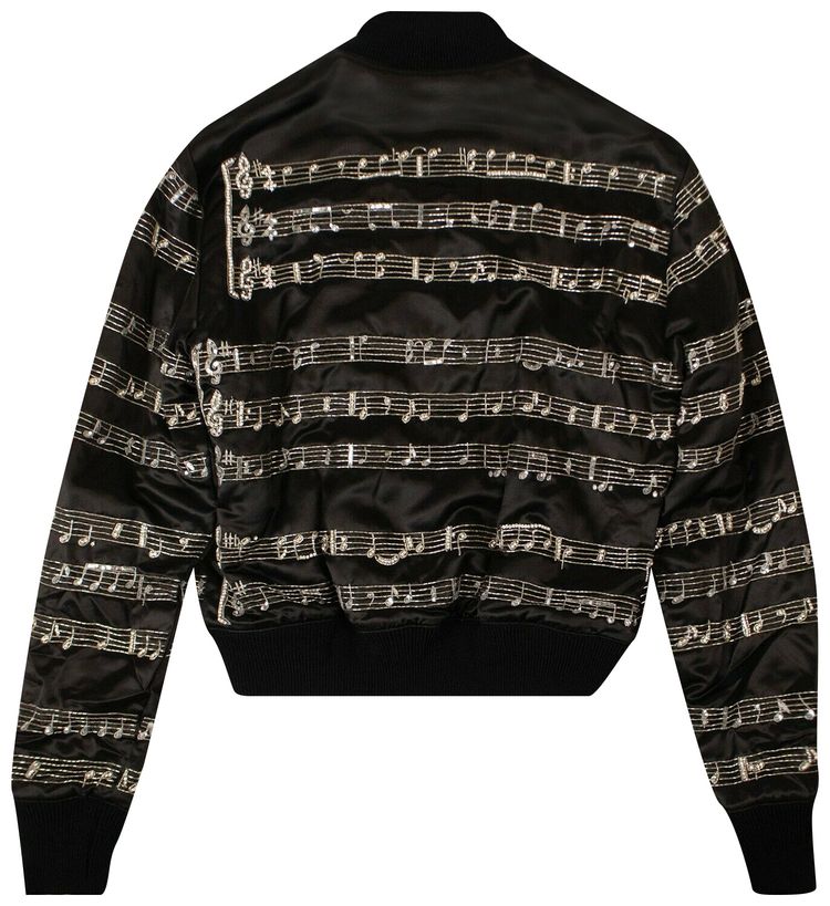 Amiri Music Note Bomber Jacket Black