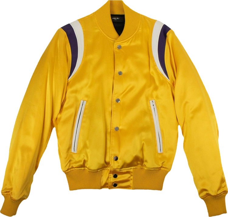Amiri Varsity Baseball Bomber Jacket 'Yellow'