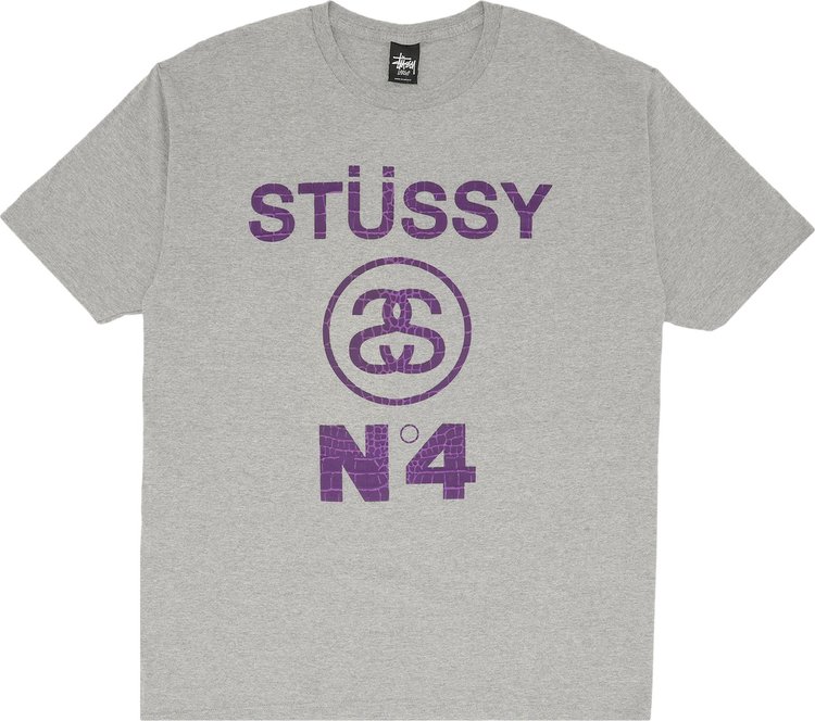 Stussy No4 Croc Tee GreyPurple