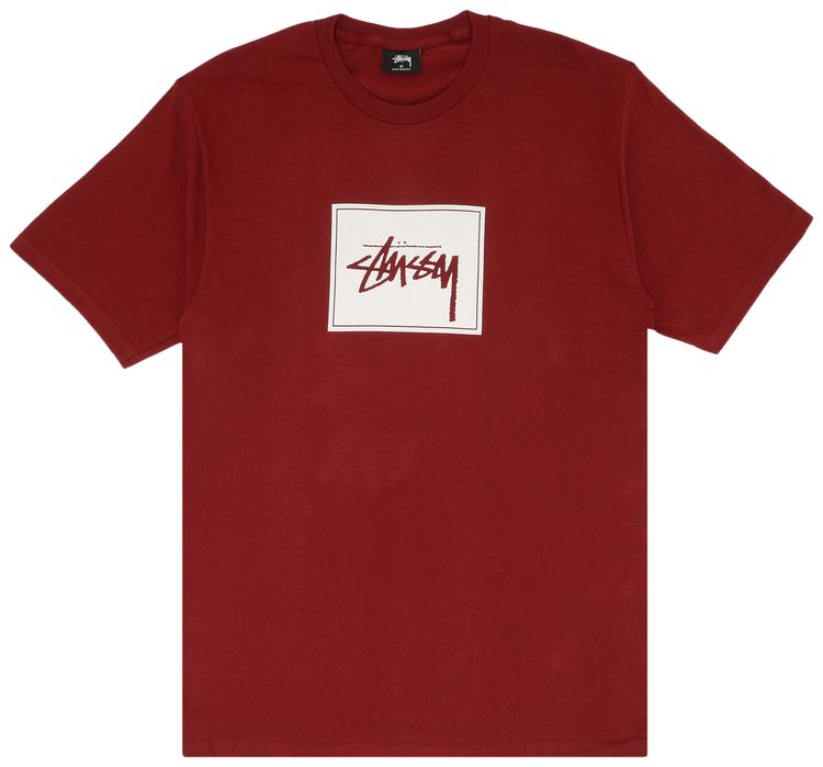 Stussy Stock Box Tee Dark Red