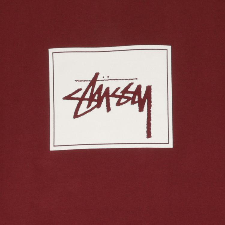 Stussy Stock Box Tee Dark Red