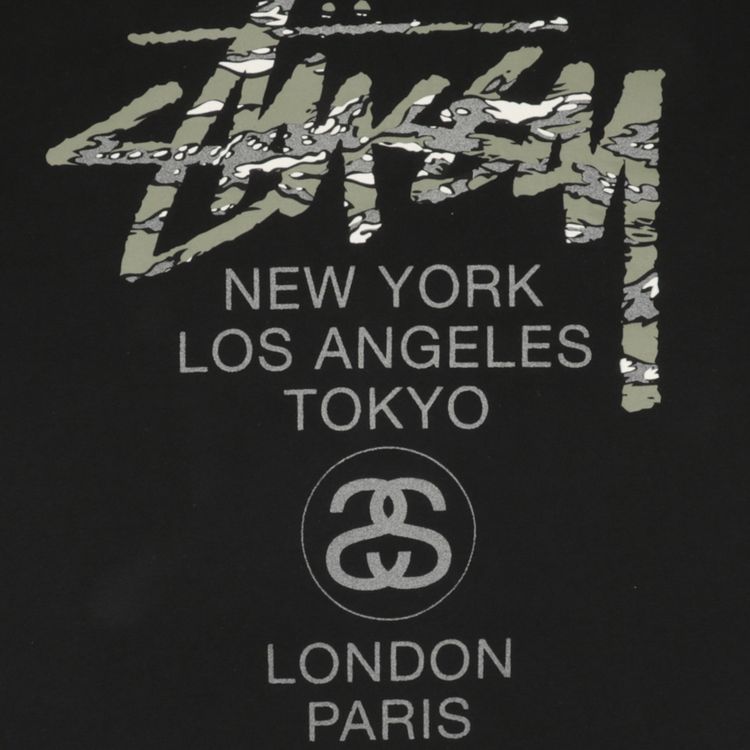 Stussy World Tour Camo Tee Black