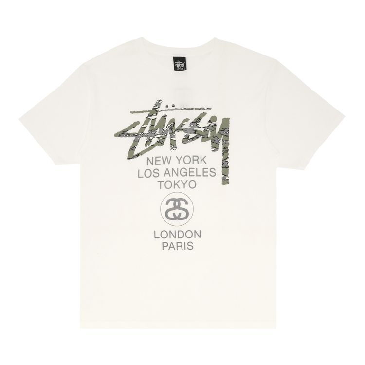 Stussy World Tour Camo Tee White