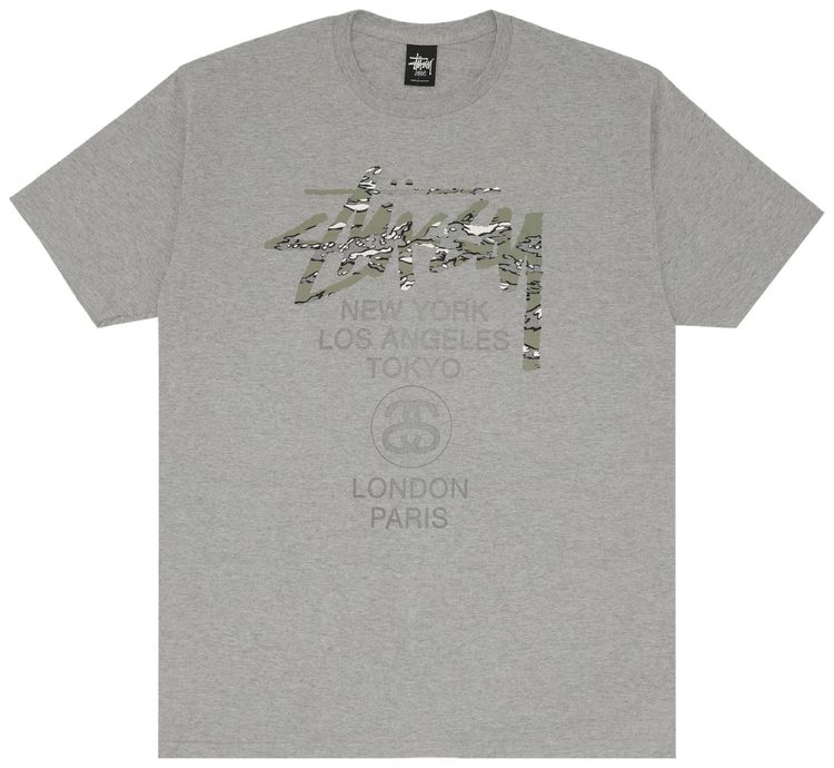 Stussy World Tour Camo Tee Grey