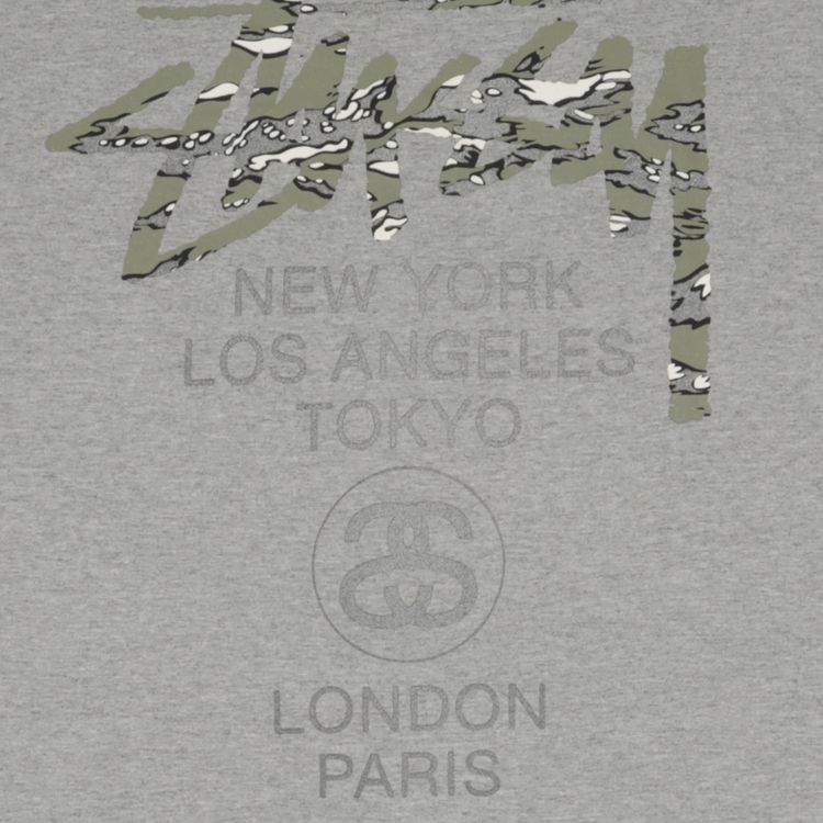Stussy World Tour Camo Tee Grey