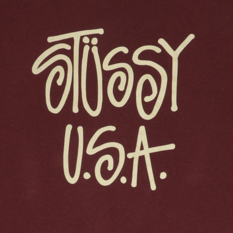 Stussy USA Tee BurgundyGold