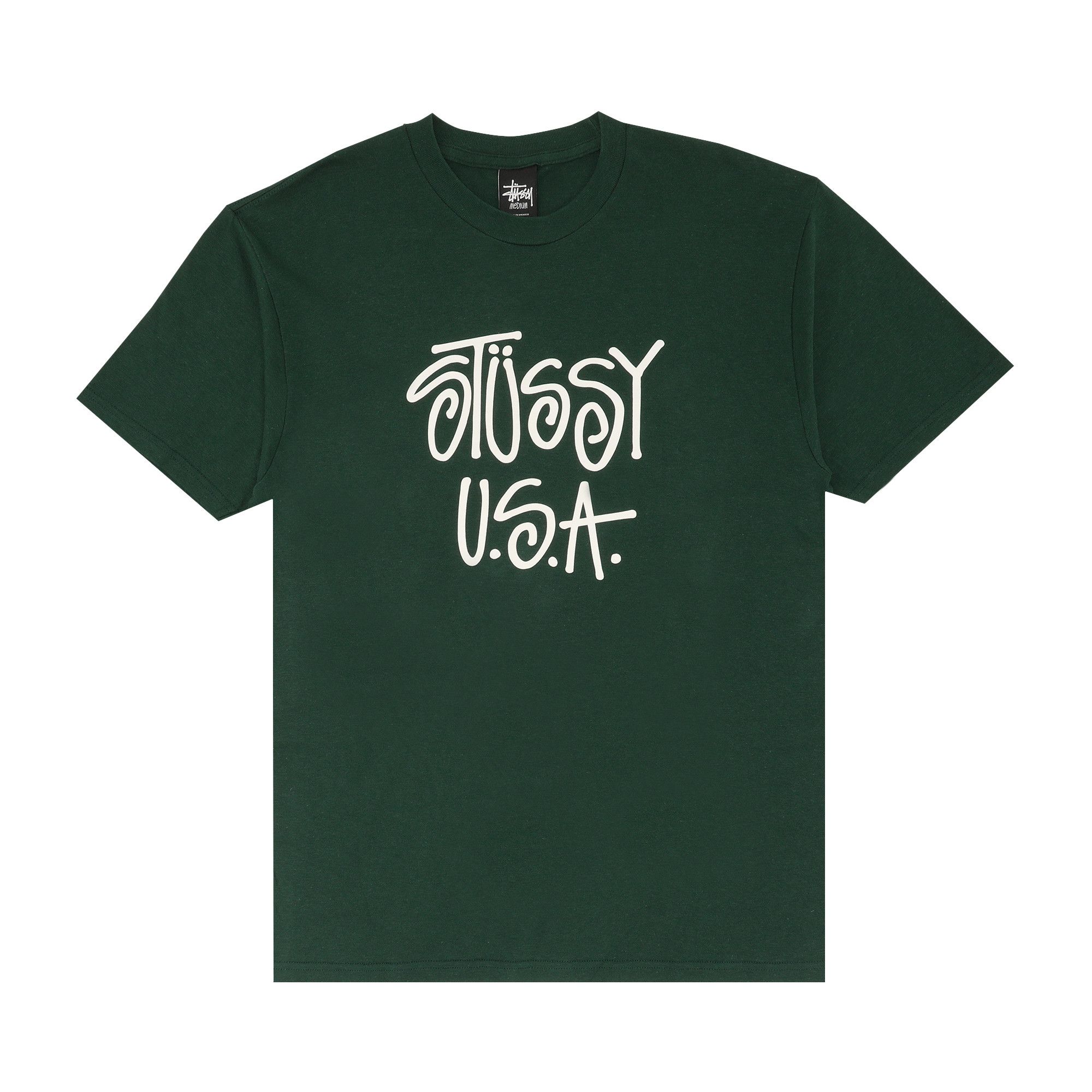 ★送料・関税込★STUSSY★Designs USA TEE★Tシャツ★GREEN ☆韓国の人気☆【STUSSY】☆Designs USA TEE☆Tシャツ☆GREEN