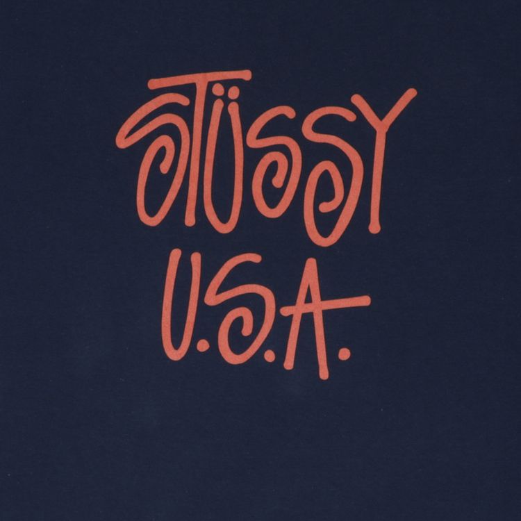 Stussy USA Tee NavyOrange