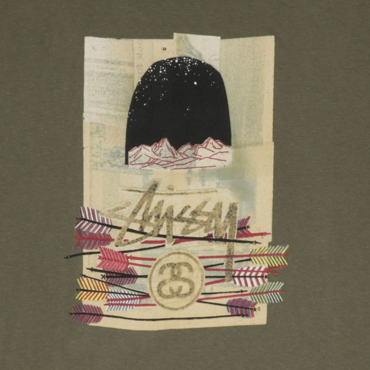 Stussy Night Sky Mountain Tee Olive
