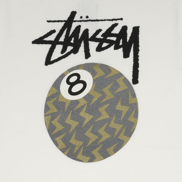 Stussy 8 Ball Bolt Tee White
