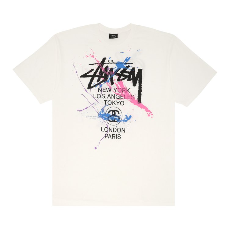 Stussy World Tour Paint Tee 'White'