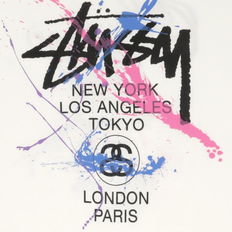 Stussy World Tour Paint Tee White