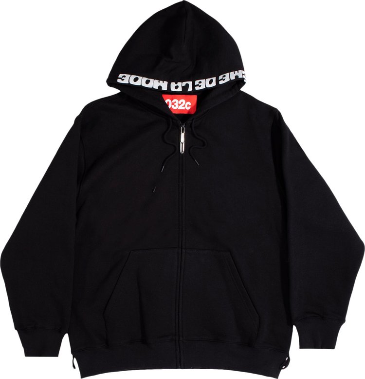 032C Systeme Reflective Zip Up Hoodie Black