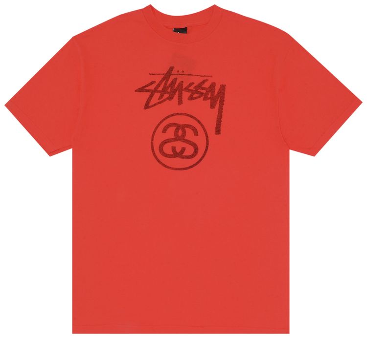 Stussy Stock Tone Logo Tee Red