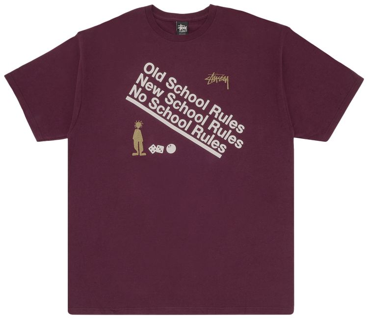 Stussy Rules Tee Burgundy