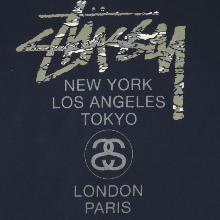 Stussy World Tour Camo Tee Navy