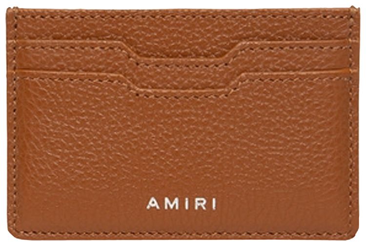 Amiri Iconic Embossed Leather Card Holder Brown
