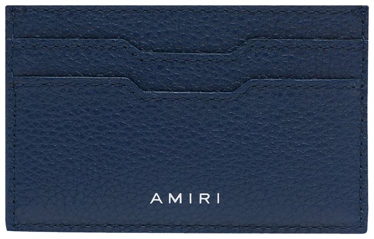 Amiri Iconic Embossed Leather Card Holder Navy