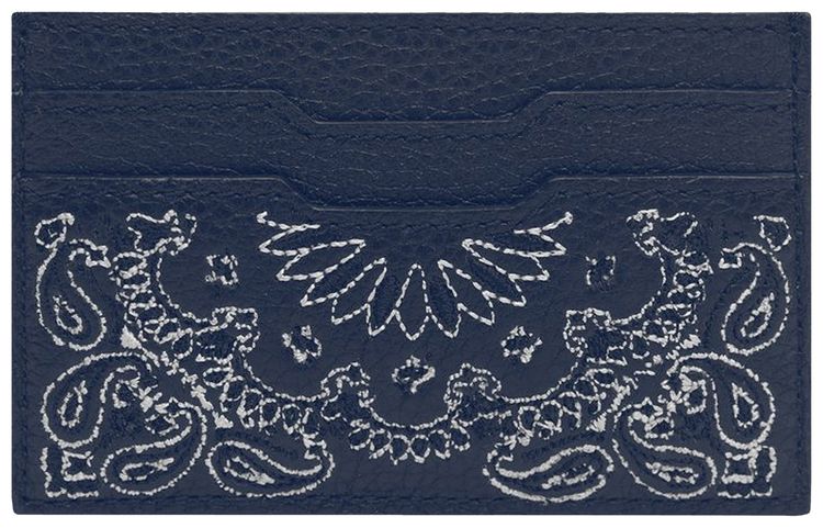 Amiri Leather Bandana Cardholder Navy