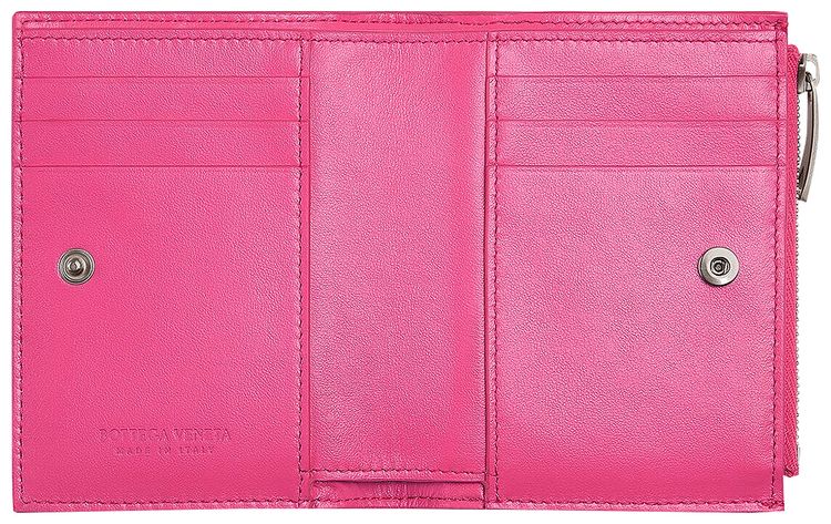 Bottega Veneta Bi Fold Zip Wallet Bon BonSilver