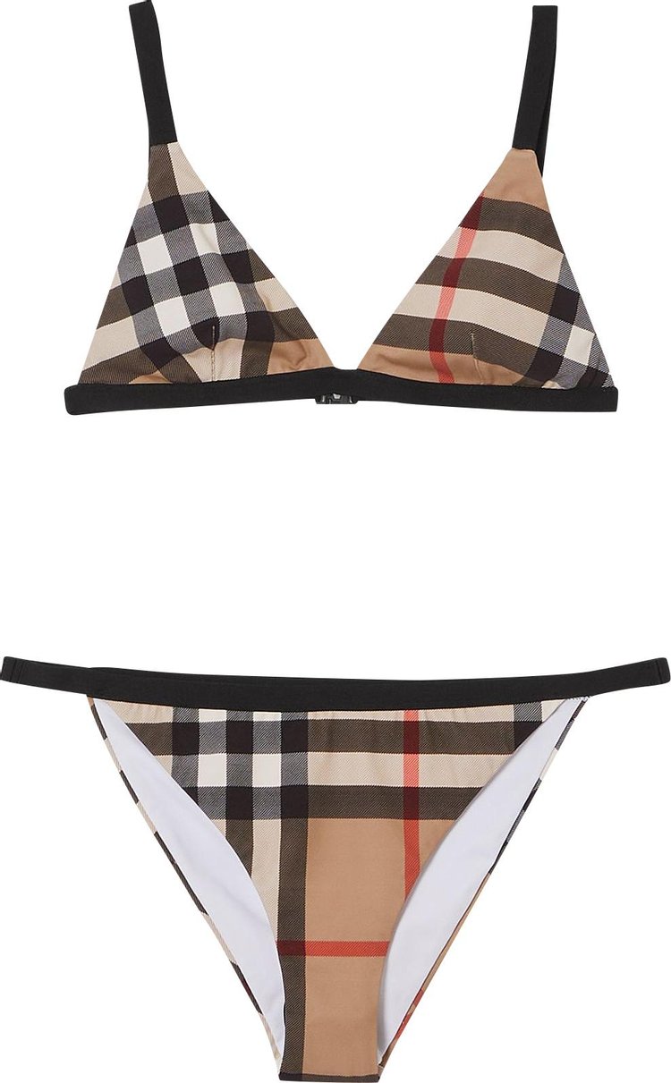 Burberry Vintage Check Triangle Bikini 'Archive Beige'