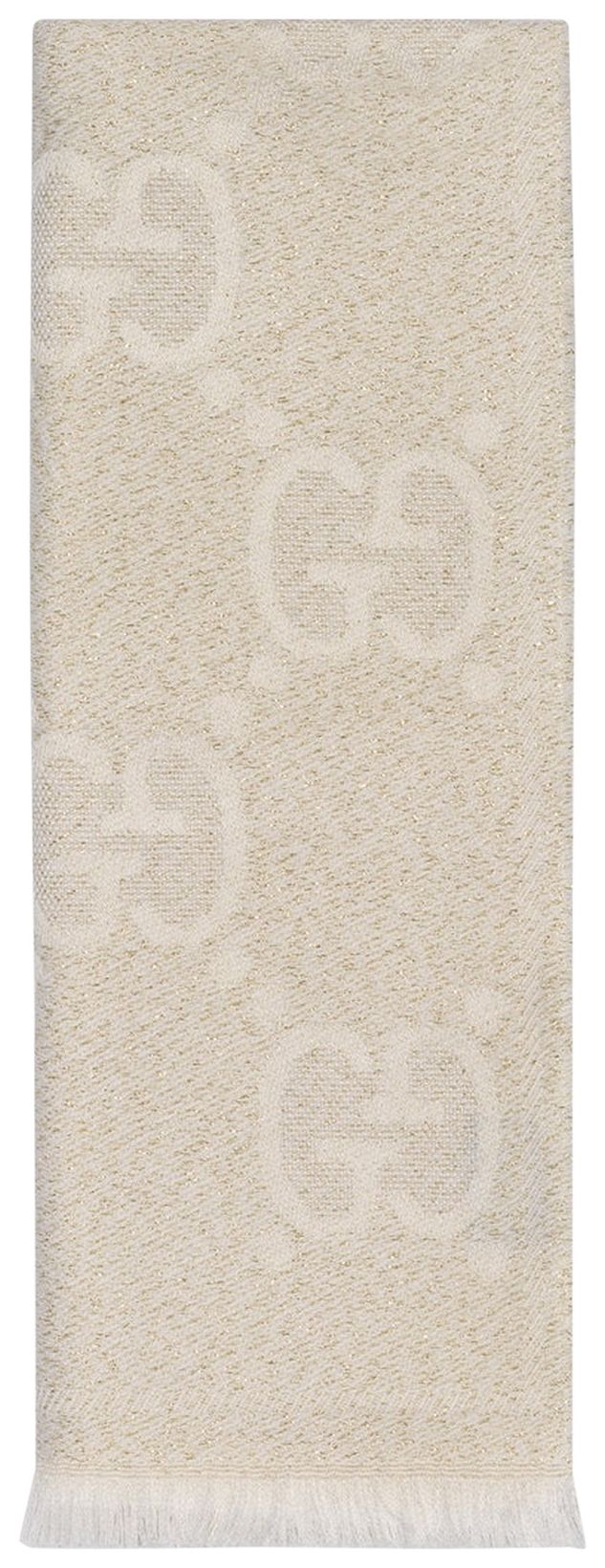 Gucci GG Wool Jacquard Scarf Ivory