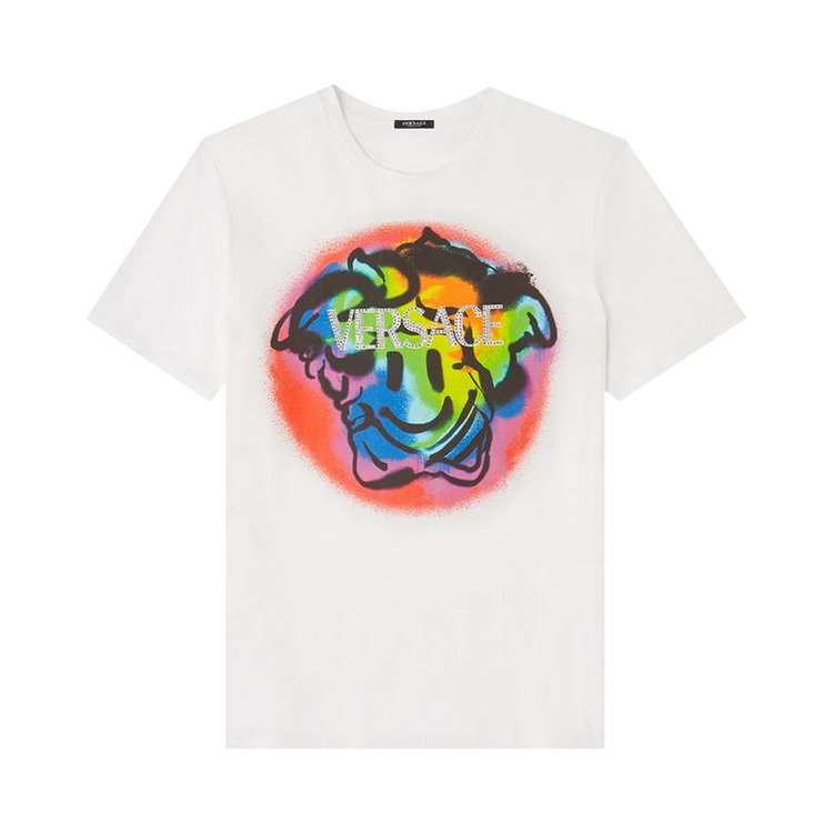 Versace Medusa Smiley Crystal T-Shirt 'White/Multicolor'