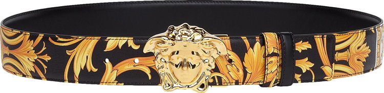 Versace La Medusa Le Pop Classique Print Belt Black Gold