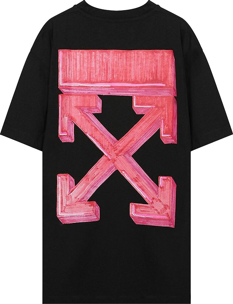 Off White Back Arrows Sketch Oversize T Shirt Black