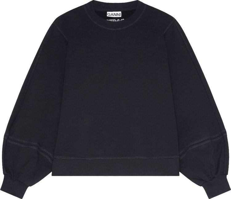 GANNI Puff Sleeve Sweatshirt 'Black'