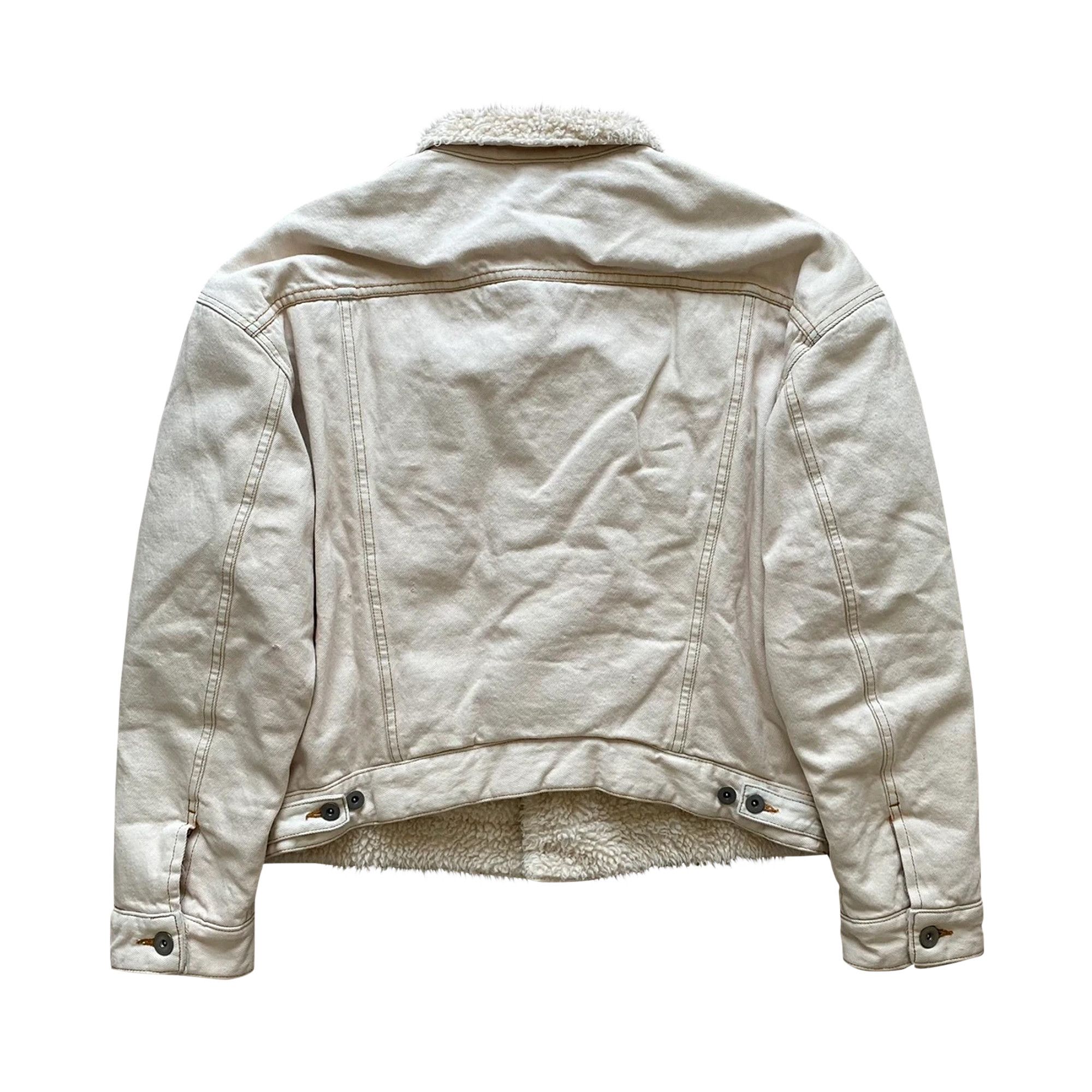 Buy Yeezy Season 5 Sherpa Denim Work Jacket Ivory 0071 1FW170308S5SD IVOR GOAT