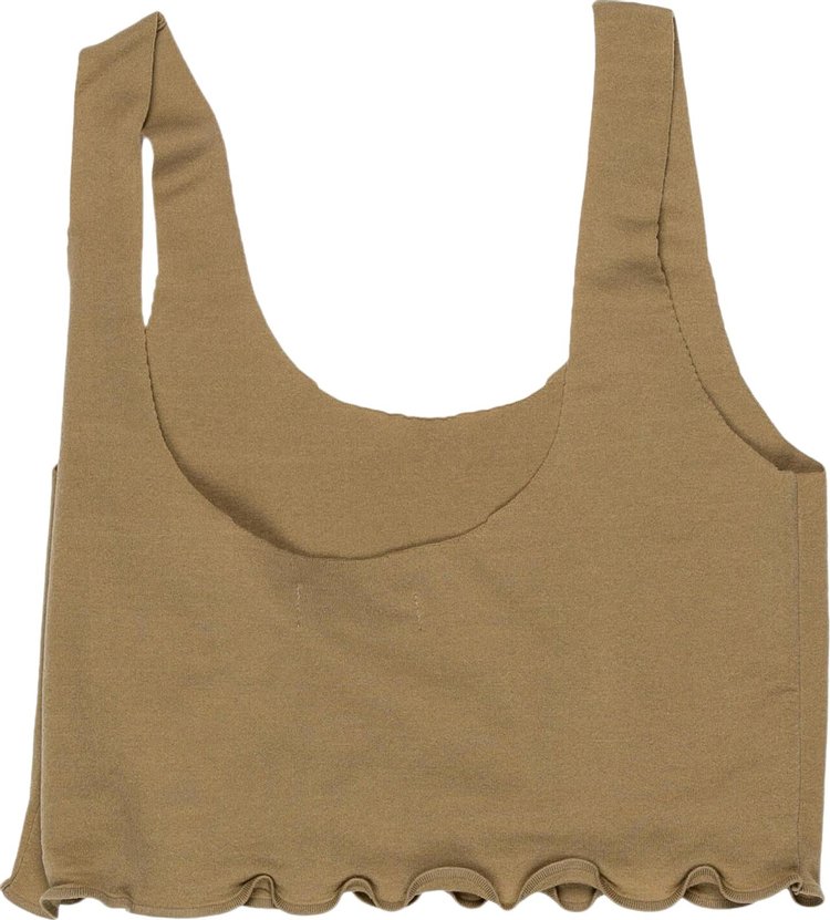 Yeezy Scoop Neck Sleeveless Crop Top Brown