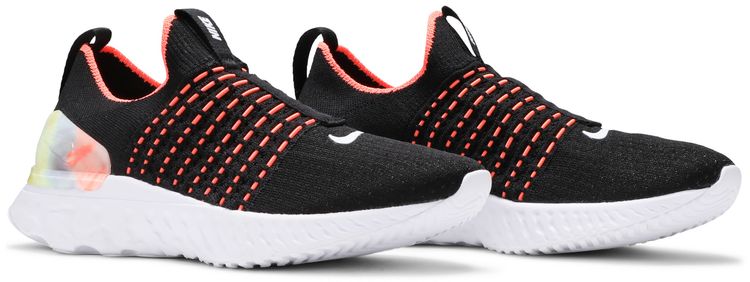Nike Wmns React Phantom Run Flyknit 2 Black Bright Mango
