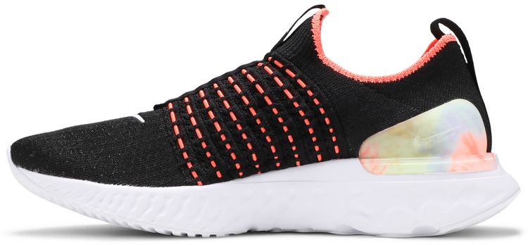 Nike Wmns React Phantom Run Flyknit 2 Black Bright Mango