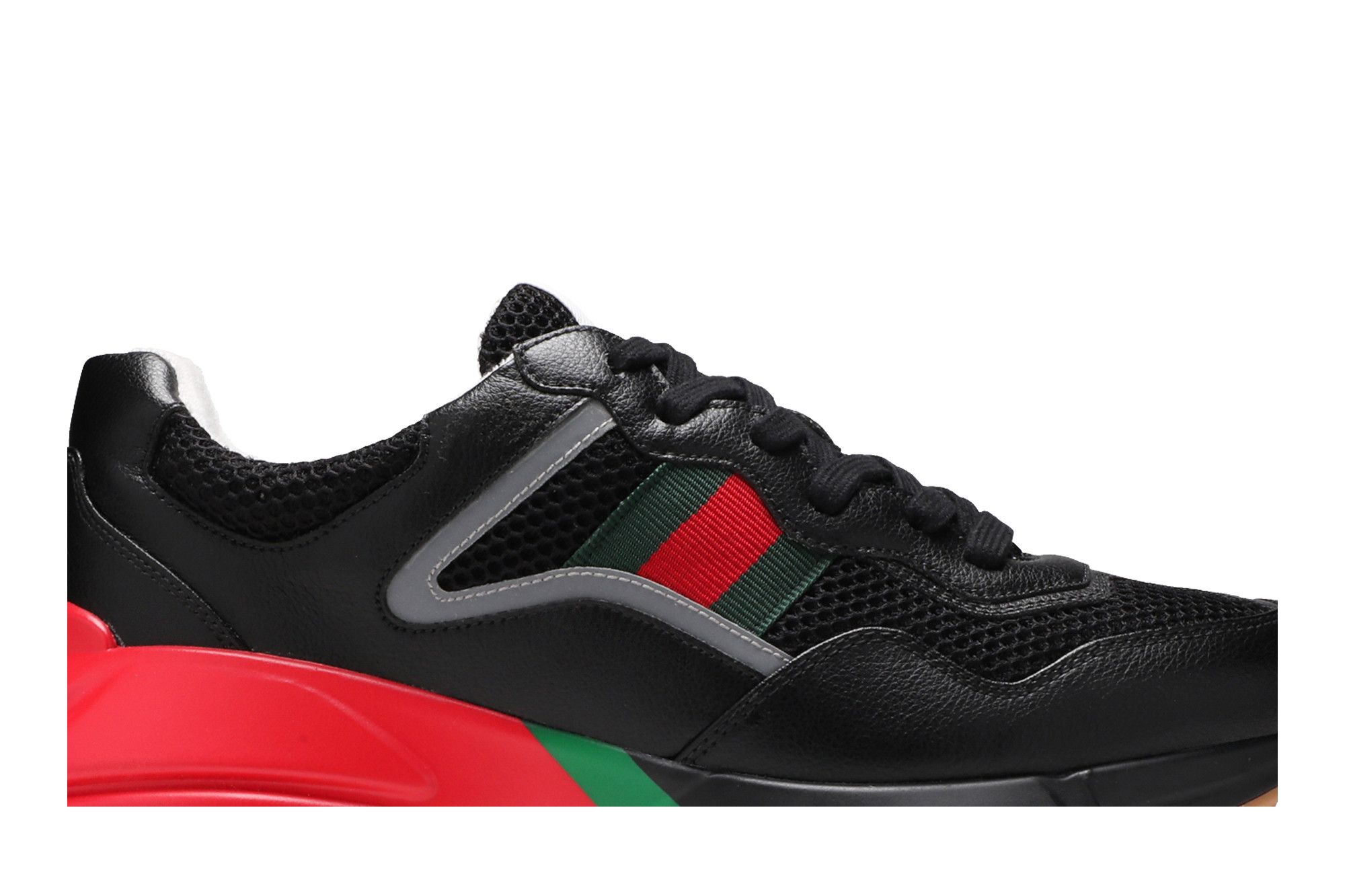 Size 10.0 Gucci Rhyton Black Red Green Reflective