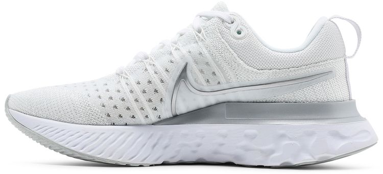 Nike Wmns React Infinity Run Flyknit 2 White Metallic Silver