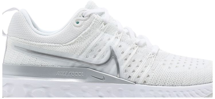 Nike Wmns React Infinity Run Flyknit 2 White Metallic Silver