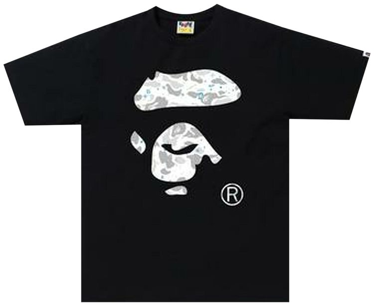 BAPE Space Camo Ape Face Tee Black