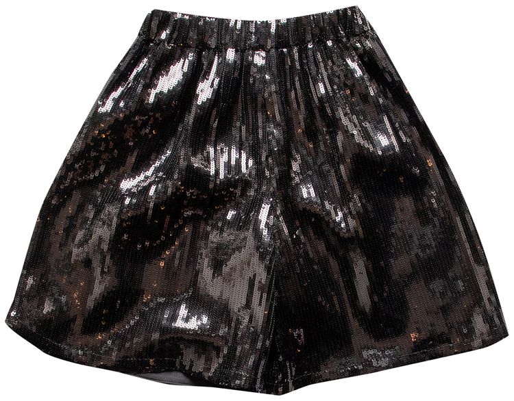We11done Sequin Shorts Black