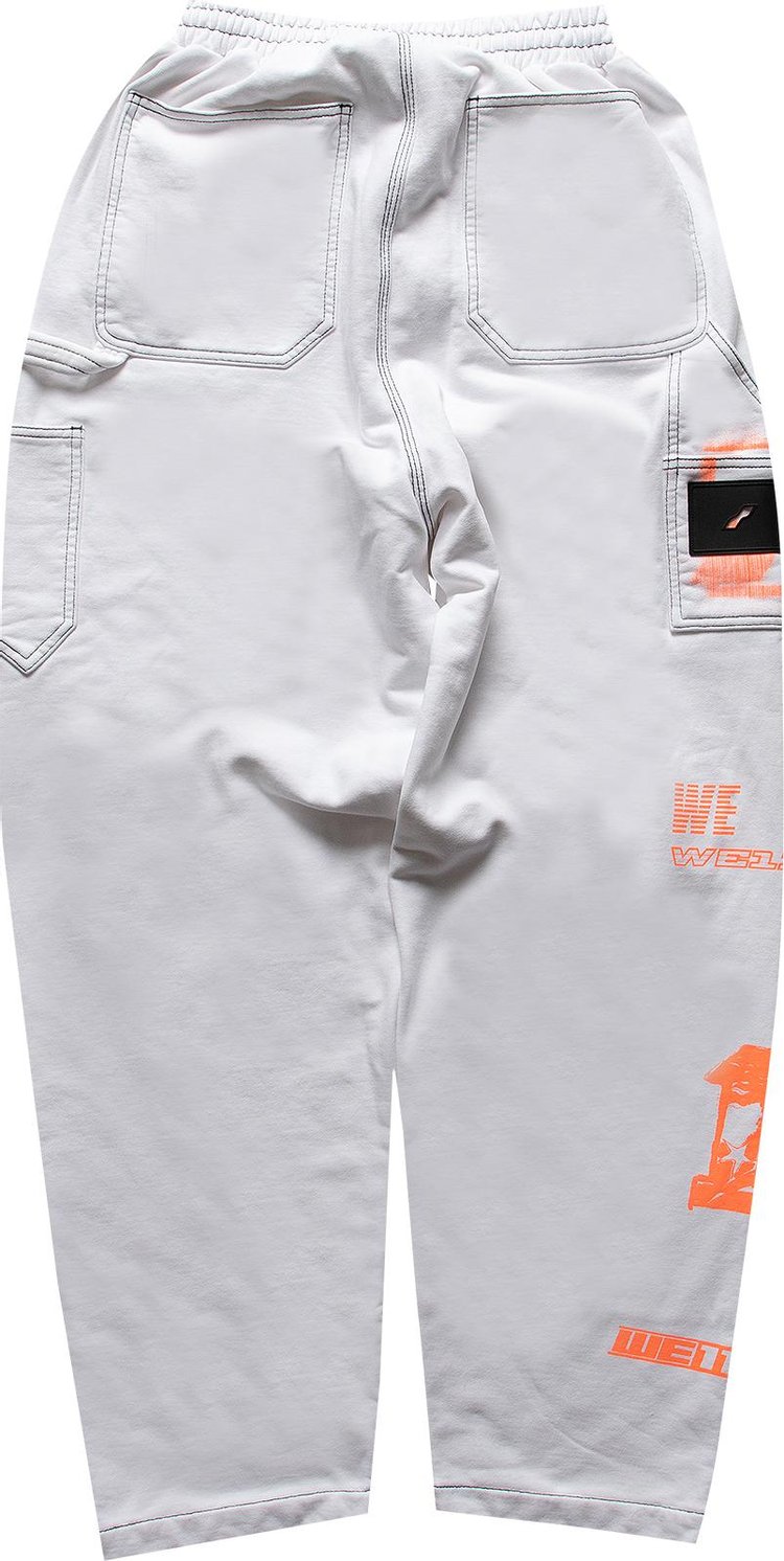 We11done Logo Carpenter Sweatpants White