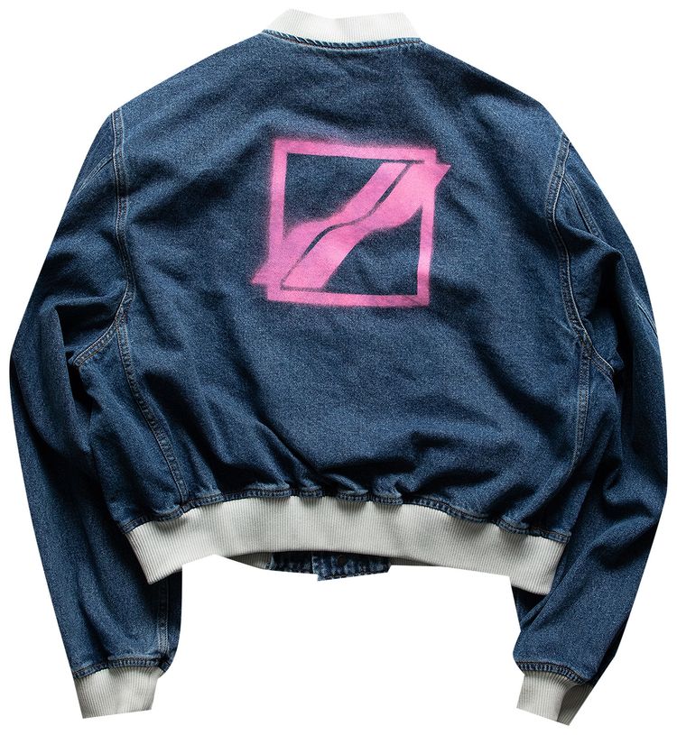 We11done Washed Denim Jacket Blue