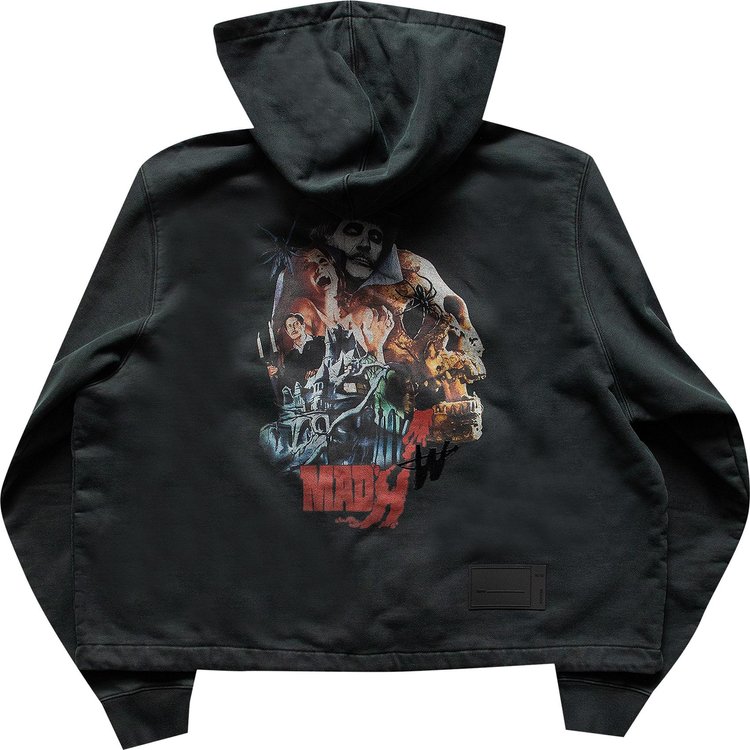 We11done Horror Movie Zip Up Hoodie Black