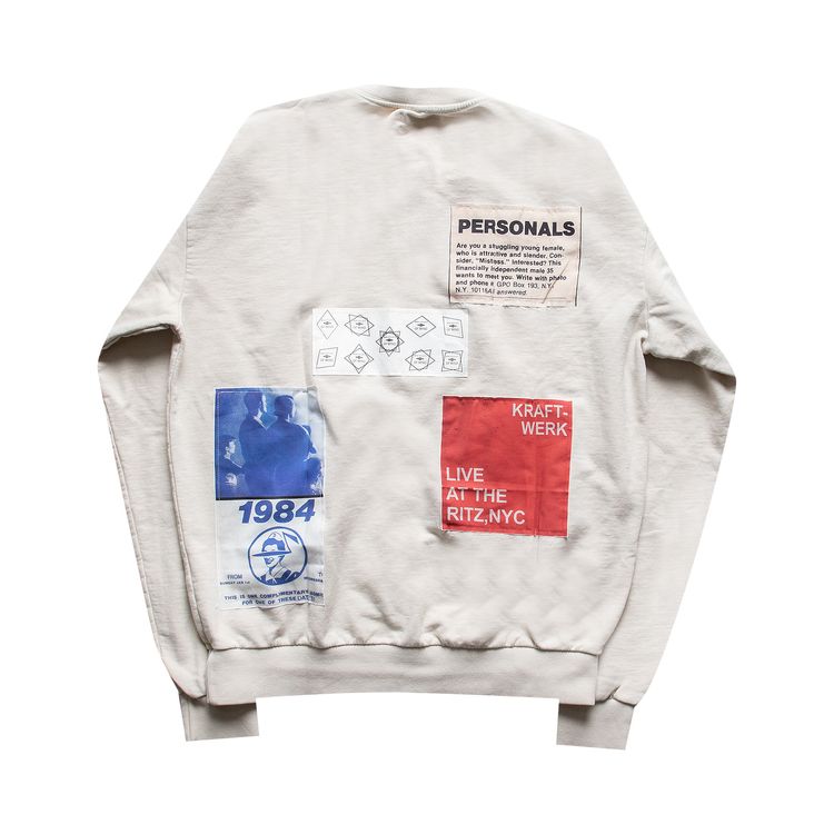 Mr Saturday Patch Printed Crewneck White