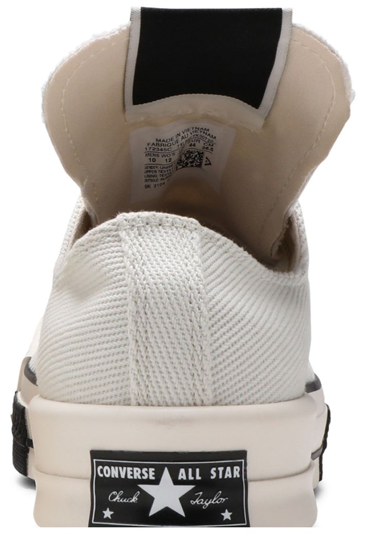 Rick Owens x Converse TURBODRK Chuck 70 Low Lily White