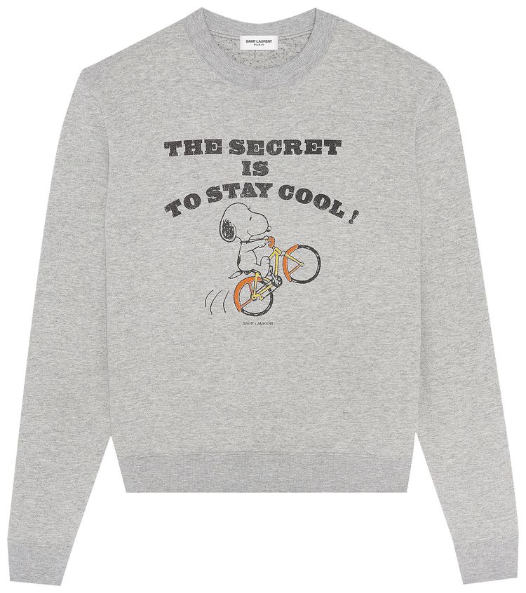 Saint Laurent High Neckline Sweatshirt Heather GreyBlackOran