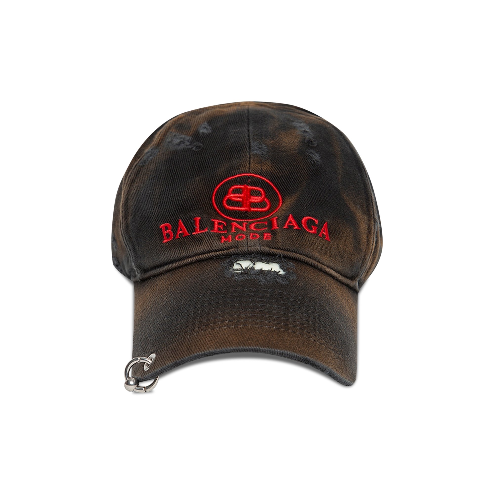 Buy Balenciaga Destroyed BB Mode Cap 'Black/Red' - 661885 410B2