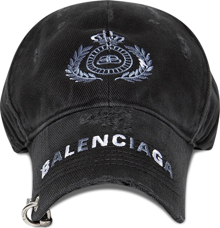 Balenciaga Destroyed BB Pierced Cap 'Black/White'