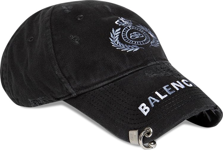 Balenciaga Destroyed BB Pierced Cap BlackWhite